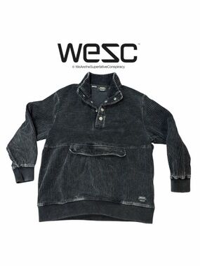 WESC Massive Mockneck Panel Block Corduroy Pullover - Size‎ L